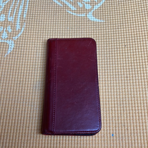 ProCase in a deep blood leather red IPhone XS case. It has sections for CC. - Picture 2 of 3